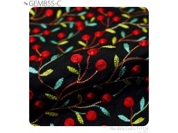 Home Furnishing Red Embroidery Fabric by the yard Sewing DIY Crafting Embroidered Wedding Dresses Cushion Covers Costumes Fabric
